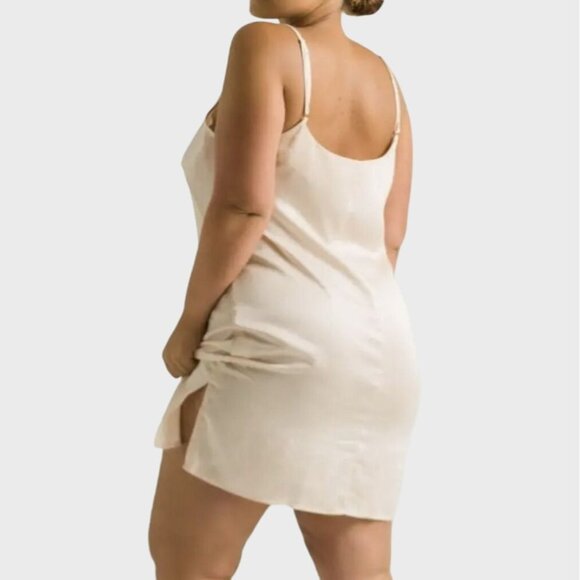 Ettitude Bamboo Sateen Slip Dress Oat Sustainable Quiet Luxury Minimalist NWT - Picture 2 of 10